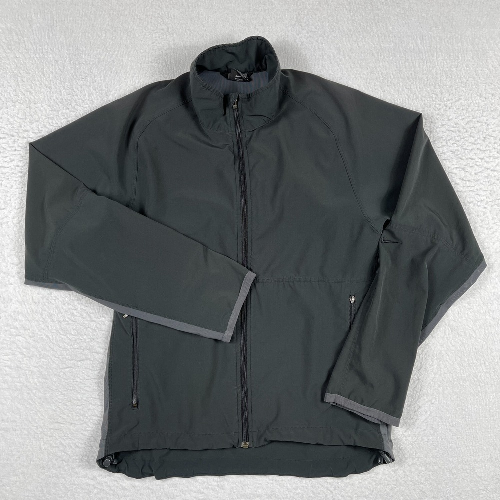 Nike Jacket‎ Mens Small Black Grey Lightweight Full Zip Windbreaker Activewear